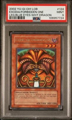 2002 Yu-Gi-Oh! LOB Eyes White Dragon Exodia Forbidden One #LOB-124 Error PSA 9 - Image 1 of 2