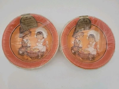 Винтажные БУМАЖНЫЕ МИСКИ Hallmark для молитв паломников на День благодарения 6 1/8 дюйма *НОВЫЕ*  - Изображение 1 из 4