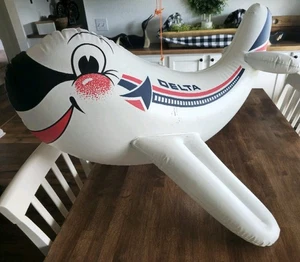 BIG 35" Vintage Inflatable Delta Airlines Anthropomorphic Airplane Advertising - Picture 1 of 23