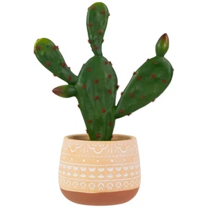 Northlight Real Touch™ Artificial Green and Red Potted Floral Cactus 9.5" - Picture 1 of 8