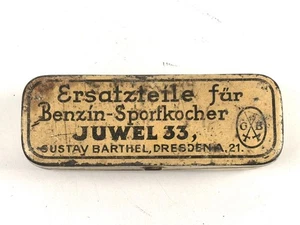 Caja de piezas de repuesto para cocina de gasolina "joya 33" pintura original, vacía - Imagen 1 de 4