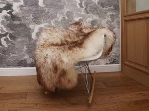 SALE Original Giant Brown Mouflon Dyed Genuine Natural Sheepskin Rugs Exclusive - Picture 1 of 7