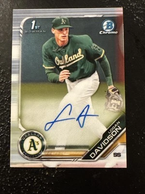 2019 Bowman Chrome Draft Auto LOGAN DAVIDSON 1st Rookie RC ATHLETICS #CDA-LD - Image 1 of 2