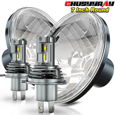 For Chevrolet Chevy Nova 63-1978 7inch Round LED Headlights Hi&Lo Sealed Beam - Image 1 of 4