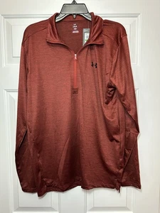Size L Under Armour Men's Tech Vent 1/2 Zip Pullover Long Sleeve Red 1382184 NEW - Picture 1 of 3