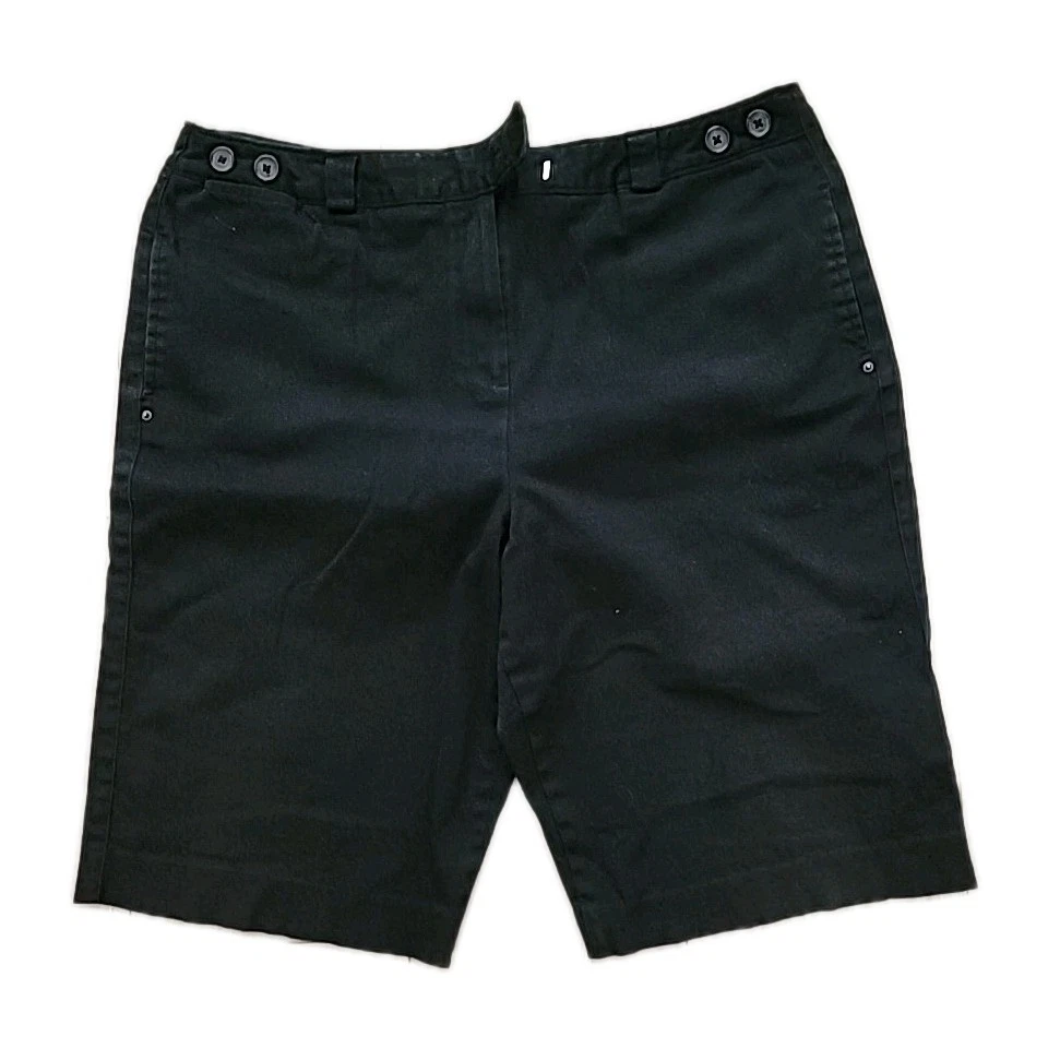 Bermudas Dressbarn para mujer 16 negras 36 x 12 elásticas tiro alto Foto 1 de 4