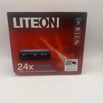 Lite-On eHAU324-11 24x External SATA DVD/CD Smart-Erase-Burn Writer DVDRW Sealed - Image 1 of 4
