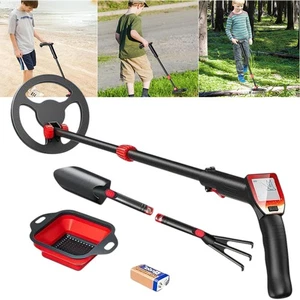 Adjustable Kids Metal Detector Waterproof with Display Shovel and Basket - Picture 1 of 8