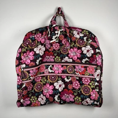 Vera Bradley Mod Floral Brown Pink Quilted Travel Garment Bag Luggage - Image 1 of 4