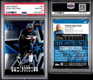 2004 Topps Finest - Vince Wilfork #86 (RC) PSA GEM MINT 10 - Picture 1 of 3