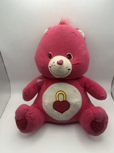 Care Bears Secret Bear 11" Peluche 2007 Rosa Cerradura Bordada - Imagen 1 de 7