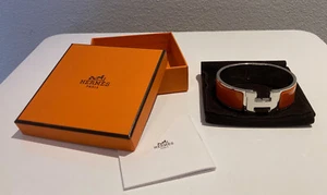 HERMÈS CLIC H Hermes Armreif silber/orange - Bild 1 von 6