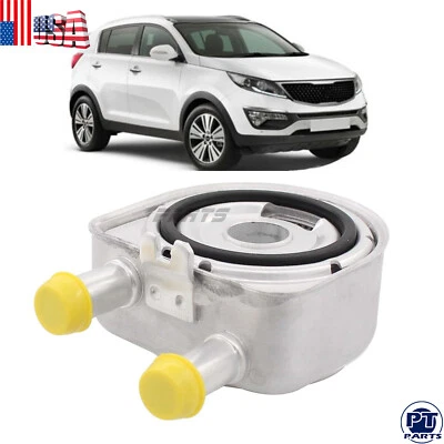 Engine Oil Cooler For Hyundai Kia Sonata Tucson Optima Sorento Sportage 2007-18 - Image 1 of 4