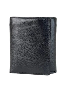 Genuine Leather RFID Protected Men's Wallet AT11 Black - Picture 1 of 5