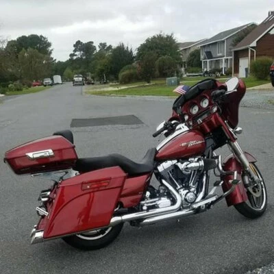 Red Hot Sunglo Stretched Saddlebags Bottoms for Harley Street Road Glide 93-13 - Image 1 of 4