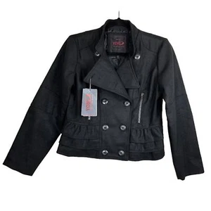 Girl's Black Winter Pea Coat, Size 12-14, NWT - Picture 1 of 6