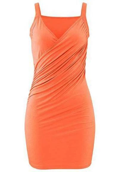 Strandkleid Sommerkleid Beach Time Damen Kleid  Top Wickel Optik apricot 567300 - Bild 1 von 1