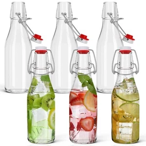 Heftman Clip Top Konservierungsflaschen Glasflaschen luftdichte Getränke 6er-Pack 250ml - Bild 1 von 9