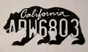 Nummernschild Kunstwerk - California State Grizzly Bear (6" x 12") handgefertigt - Bild 1 von 3