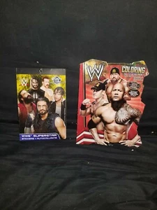 Lot Of 2 New WWE Sticker + Activity Books ft Dwayne "The Rock" Johnson John Cena - Picture 1 of 1