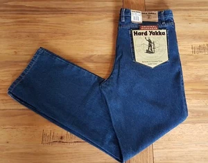 Hard Yakka Mens Dark Blue Denim Jeans ~ Brass Zip ~ Size97S ~ NEW/Missing Button - Picture 1 of 12