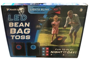 LED Cornhole Board Set Light Up Bean Bag Toss Game W/ 6 Bags Portable Fun New - Picture 1 of 3