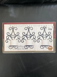 3pc. Jessica Allen Collection Handcrafted Candleholder (NEW) - Picture 1 of 2