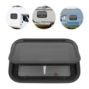22" x 15" RV Exit Window W/ Trim Ring&Screen, 30-40° Push Out Camper Vent Window - Bild 1 von 19