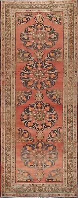 Alfombra de pasillo vintage tradicional floral oxidada/oro claro hecha a mano 4'x11' Foto 1 de 4