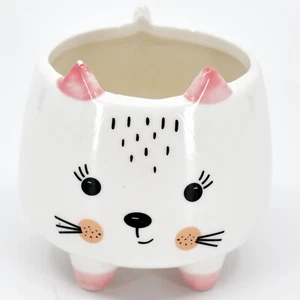 Linda maceta de cerámica suculenta con patas de perro Happy Puppy con orificio de drenaje - Imagen 1 de 4