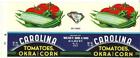 100 Vintage Can Labels Carolina Tomatoes Okra & Corn Walter Rawl Gilbert, S. C.