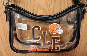 Wear by Erin Andrews Clear Stadium Purse Cleveland Browns NFL Crossbody Handbag - Picture 1 of 7