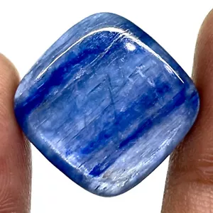 24.85 Cts Natural Kyanite 20mm Cushion Cabochon Glossy Loose Untreated Gemstone - Picture 1 of 21
