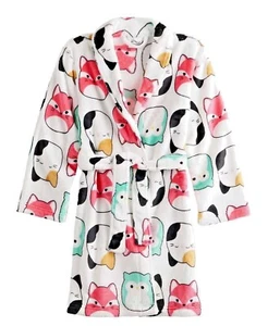 Squishmallows Robe Pajamas Cover Up Bathrobe Girl 6 8 10 12 Fifi Fox Cam Cat Owl - Picture 1 of 5