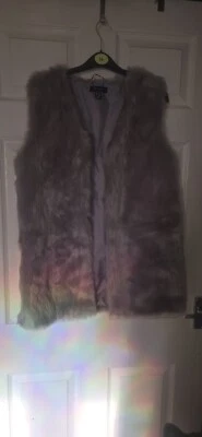 New Look Open Front Grey soft faux fur gilet bodywarmer size M (Ref56) - Image 1 of 4