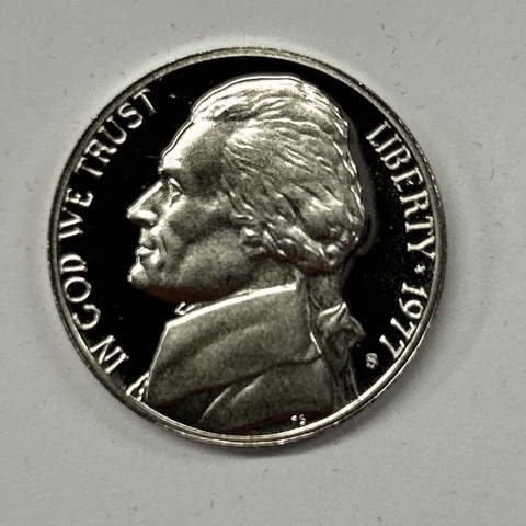 1977 S Proof Jefferson Nickel From Proof Set With Free Shipping Cover