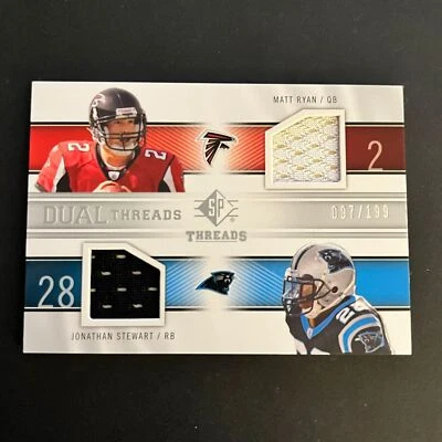2009 SP Threads Dual Rookie Matt Ryan Jonathan Stewart /199 Falcons - Image 1 of 2