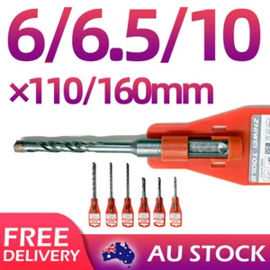 6x SDS PLUS Masonry Drill Bit Set 6/6.5/10 110mm/160mm Concrete Rotary Hammer AU - Picture 1 of 13