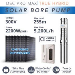 [Pro Max] 4" Solar Hybrid Water&Resin Encapsulated Water Bore Pump 2200W 255m - Picture 1 of 8