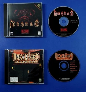 Diablo Windows PC CD-ROM Unearthed Arsenal Expansion Diablo 1 Game Bundle Lot - Picture 1 of 5