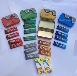 Lata de tabaco con bisagra, 200 papeles RIZLA, 2 cajas de filtros. Elige. ESPECIAL - Imagen 1 de 1