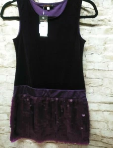 Ella Moss Girls Dress 12 Purple Velvet Sequin Sleeveless Dress Holiday - Picture 1 of 9