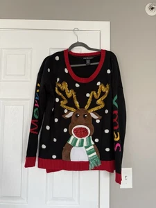 USA Christmas Holiday Ugly Rentier Sweater 3D Design - Bild 1 von 9