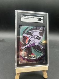 #142 Aerodactyl Topps Chrome TV Animation Series 2 Pokemon Card Sgc 10 GEM MT - Picture 1 of 2