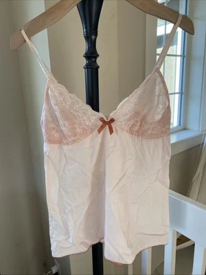 Conjunto de pijama Gilligan&OMalley Peach Puff pantalones talla M ribete de encaje Foto 1 de 4