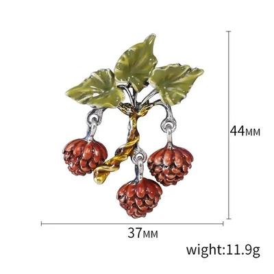Broches de rama de granada para mujer unisex fruta fresa joyería regalos venta Foto 1 de 3