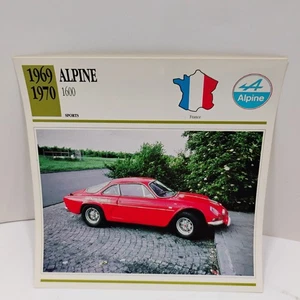 1969-1970 Alpine 1600 Sports France Atlas Info Card - Picture 1 of 2