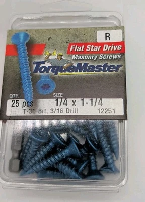 Masonry Screw, 1/4 x 1-1/4-In. Star Flat Head, 25-Pk. - Image 1 of 3