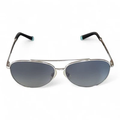 Tiffany & Co. TF 3074 6001 T3 Polarized Aviator Sunglasses Silver Gray Gradient - Image 1 of 4