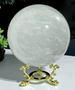 Large 1.8LB Beautiful Clear Quartz Crystal Globe Ball  Sphere Stone Globe - Picture 1 of 6